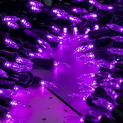 YULETIME 200 Purple LED Christmas Lights with Black