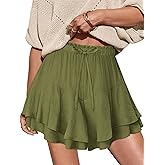 BETTE BOUTIK Flowy Shorts for Women Ruffle Skorts Cute Mini Skirt Country Concert Outfit Coastal Cowgirl Tennis Skort XS-XXL