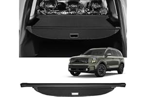 AUXKO Retractable Cargo Cover for Kia Telluride 2025-2020, Trunk Cargo Cover Luggage Security Shade Cover for 2025 2024 Kia Telluride Shielding Shade Anti-Peeping Luggage Privacy Screen, Carbon Fiber