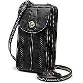S-ZONE Women RFID Blocking Crossbody Cell Phone Purse Small Faux Leather Wallet Purse