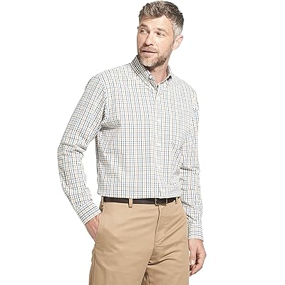 Arrow 1851 Men's Hamilton Poplins Long Sleeve Button Down Plaid Shirt