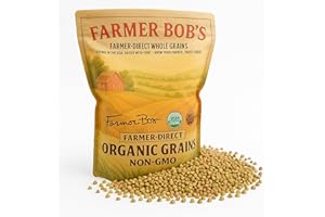 Farmer Bob's Organic Hulled Buckwheat Groats – USDA Organic, Non‑GMO, Farmer‑Direct, Glyphosate‑Free, Gluten‑Free Superfood trigo sarraceno organico Raw Buckwheat Groats 5 lb Storage Bulk Bag