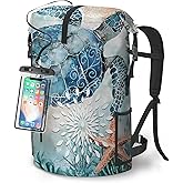 Waterproof Dry Bag Heavy Duty Marine Dry Bags for Kayaking Hiking Sea Turtle Nautical Starfish Backpack Roll-Top Closure Bag - Backpack Waterproof Phone Case 35L/55L/85L