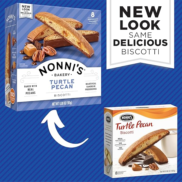 NONNI’S, TURTLE PECAN BISCOTTI, 6.88 OUNCE