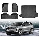Floor & Cargo Mats for 2026 2025 Chevy Chevrolet Equinox Fuel (Not for EV) & GMC Terrain, All Weather Equinox Fuel/GMC Terrain TPE Rubber Liners, Odorless Anti-Slip Floor Mats Trunk Mats
