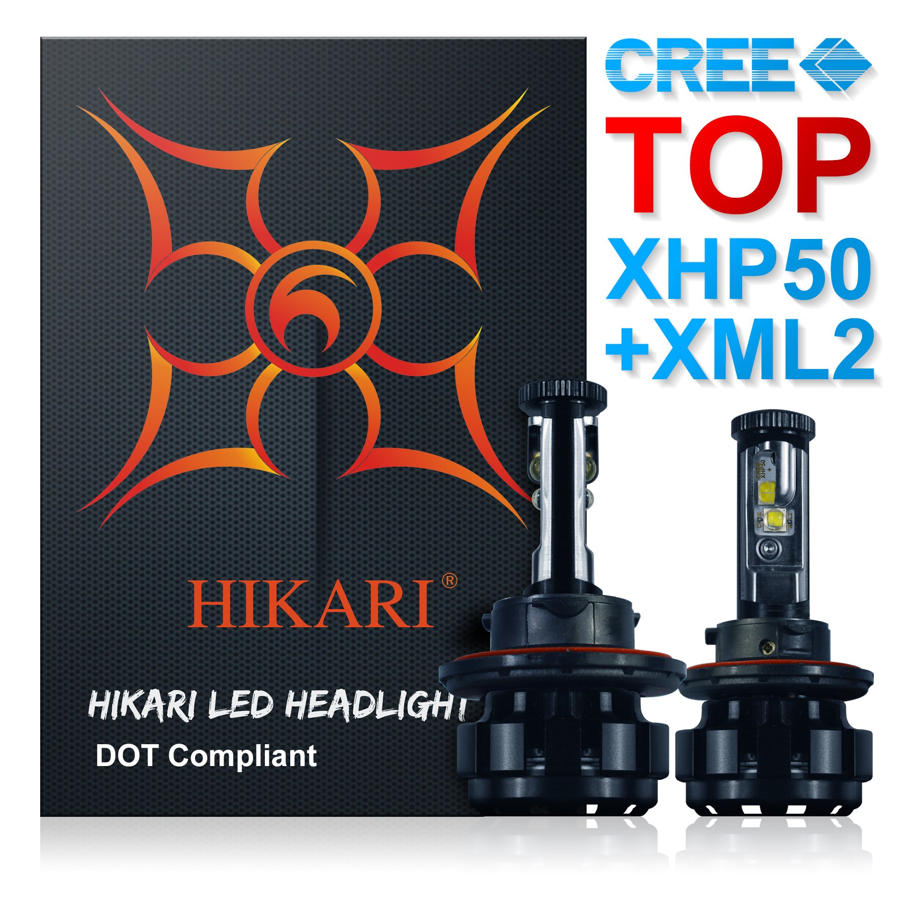 HIKARI LED Headlight Bulbs Conversion Kit H13(9008) Hi/Lo,Top CREE