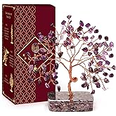 Amethyst Crystal Tree of Life Birthday Gifts for Women, Men, Friends, Handmade Chakra Healing Crystals Tree for Home Office Decor, Positivity, Good Luck, Money, Unique Gifts for Her Sister, Mom, Dad