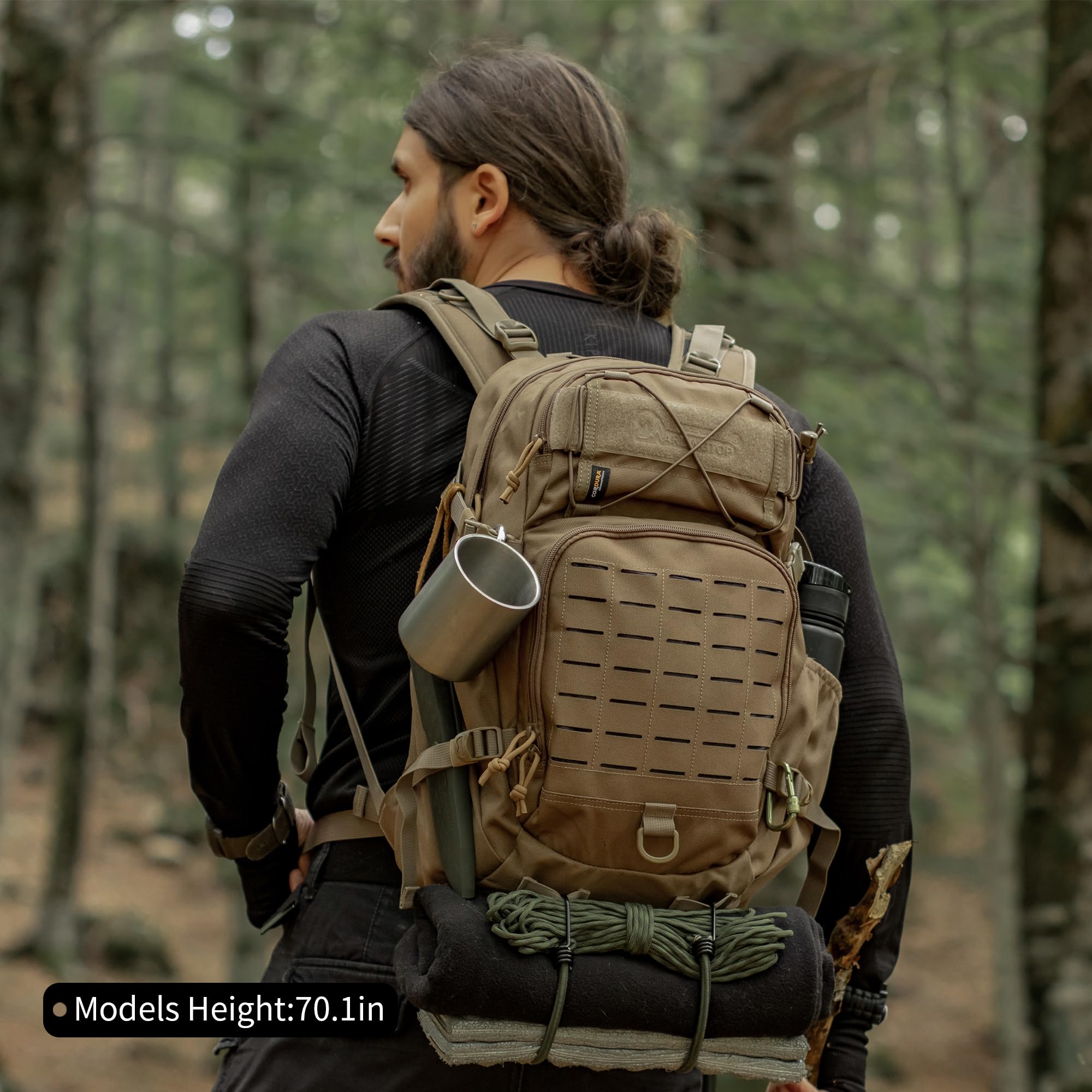 Mardingtop 25L Taktischer Rucksack militär rucksack herren Outdoor Wanderrucksack Mehrfachfach Reisen Trekkingrucksack Hergestellt aus Cordura 5