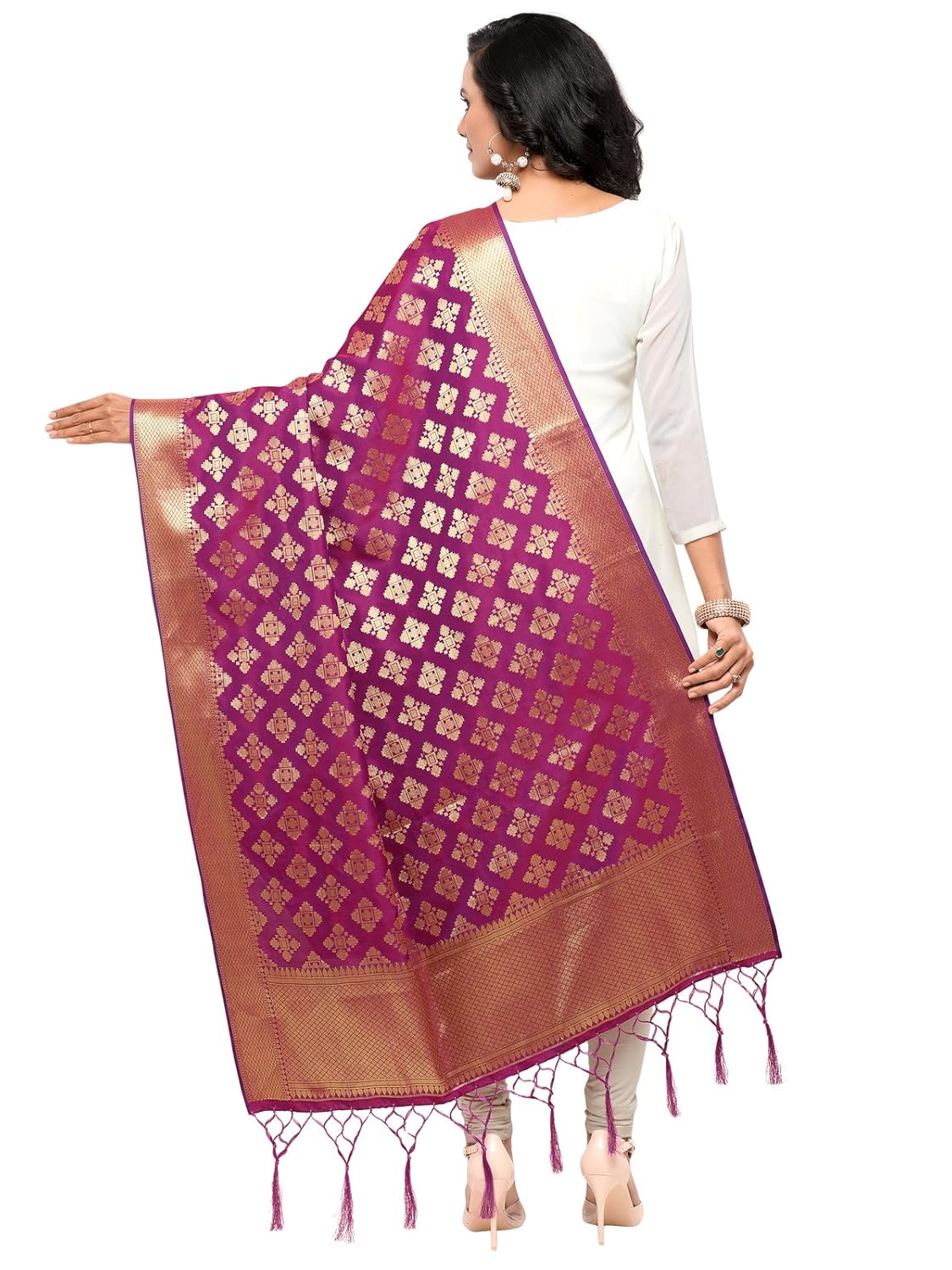 kanchnar women's silk banarasi dupatta