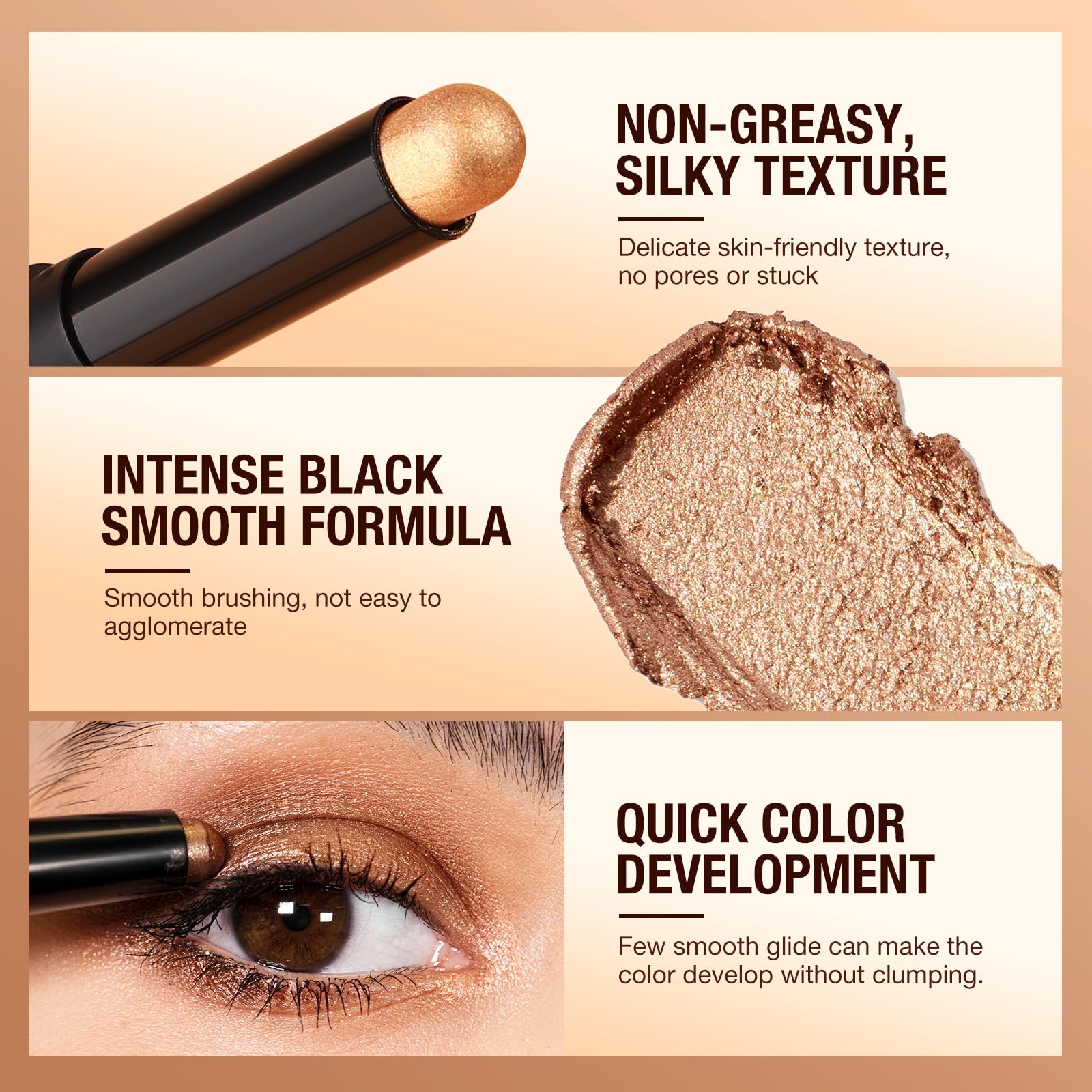 LANGMANNI 8Colors Dual-Ended Eyeshadow Stick Set – Silky Smooth, Waterproof & Transfer-Proof, Built-in Blender Brush, All-Day Matte & Shimmer Wear Eye Makeup(#A)