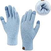 FZ FANTASTIC ZONE Women Winter Warm Knit Touchscreen Gloves Cold Weather with Thermal Fleece Lined