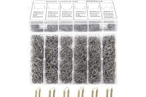 LOSYHU 3000 PCS Plastic Welder Staples Hot Staples Welding Rods with Storage Box 6 Different Shapes Plastic Welding Staples for Repair All Car Bumpers Plastic Cracks Daily Plastics Supplies