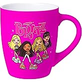 Silver Buffalo Bratz Four Dolls Pink Stars Soft Touch 25oz Jumbo Curved Ceramic Mug