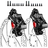 Hycline Zoom Hydraulic Disc Brake Calipers: HB-100 MTB Bike Disc Brakes Front &amp; Rear Caliper Set for Mountain, Road Bicycle and E-Bike