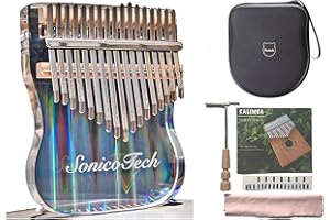 Acrylic Kalimba Clear 17 Key Finger Piano Crystal Kalimba Thumb Piano (Rainbow)