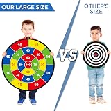FHNSEL Kids Dart Board Set Double-Sided with 12 Sticky Balls 6 Darts Indoor view 5
