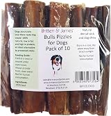 Britten & James 10 Thick Bulls Pizzles 12cm Dog Chews Natural Dental Sticks