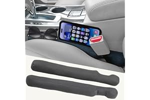 QONYV CHRSHN Car Seat Gap Filler Universal for Car SUV Truck Accessories Seat Gap Blocker Fit Organizer Fill The Gap Between Seat and Console Stop Things from Dropping Black 2Pcs Cup Holder Coaster 4Pcs