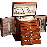 Xloverise Wooden Jewelry Box,jewelry boxes for women large,jewlrey box&organizers with necklace hanger,jewerly organizer,9-layer large capacity jewelry storage box for jewelry