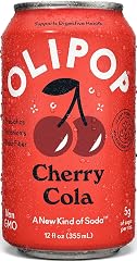 OLIPOP Prebiotic Soda Pop, Cherry Cola, Prebiotics, Botanicals, Plant Fiber, 12 fl oz can