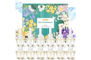 FIRIK Plugins Refill, Plug in Air Freshener for Home, Scented Oil Refills, Linen, Vinalla, Lavender, 12 Count, 7.92 FL OZ, Compatible with Glade, Air Wick