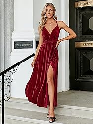 Simplee Women's Velvet V Neck Sleeveless Strap