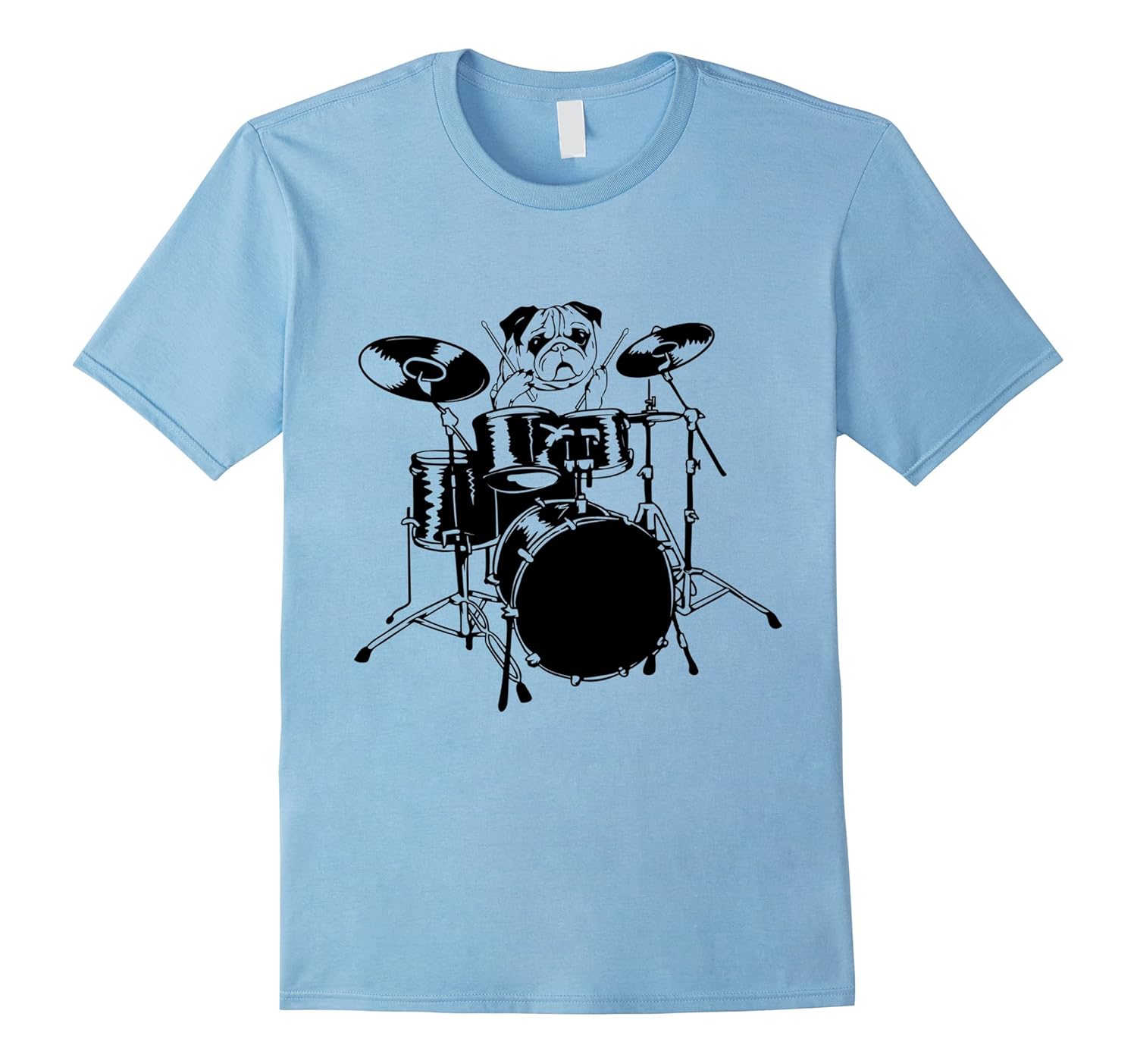 Original Dog Playing The Drums Funny Pug Shirt-ANZ