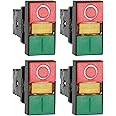 Shopcorp Double Head Push Button with Signal Lamp – On/Off Start/Stop Switch for Home and Industrial Equipment and Mount Panels in Operating Rooms and Distribution Boxes (4 Pack)