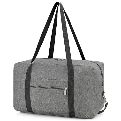 CNMTCCO for Ryanair Cabin Bag 40x20x25 Underseat Small Carry on Hand Luggage Holdall Travel Bag with Shoulder Strap Foldable Men and Women (Grey)
