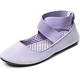 Alpine Swiss Peony Ballet Flats Shoes for Women | Elastic Ankle Strap Flats | Round Closed-Toe | Slip On Loafers | Padded for Comfort | Runs Small