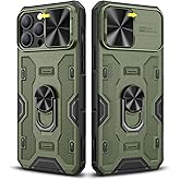 Caka for iPhone 13 Pro Max Case, iPhone 12 Pro Max Case with Kickstand Camera Cover with Built-in 360° Rotate Ring Stand Magnetic Protective Phone Case for iPhone 13 Pro Max/12 Pro Max -Green