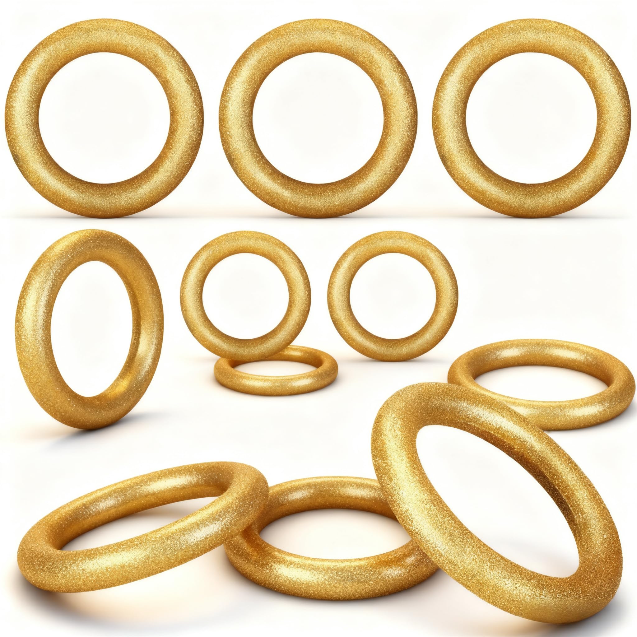 Photo 1 of 12 Pack Gold Ring Birthday Party Decoration 4" 6" 8" Gold Power Forms Rings Glitter Wreath Circle Table Centerpiece Movie Cartoon (6)