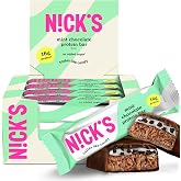N!CK'S Protein Bars Mint Chocolate, 12 Count Box (50g Each) | High Protein, Low Calories, Low Carb, Keto Friendly, No Added Sugar