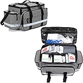 Damero Medical Supplies Bag, Emergency Responder Trauma Bag Medical Bag with Detachable Dividers and Top Buckles, Ideal for EMT, EMS, Paramedics, Gray (Bag ONLY)