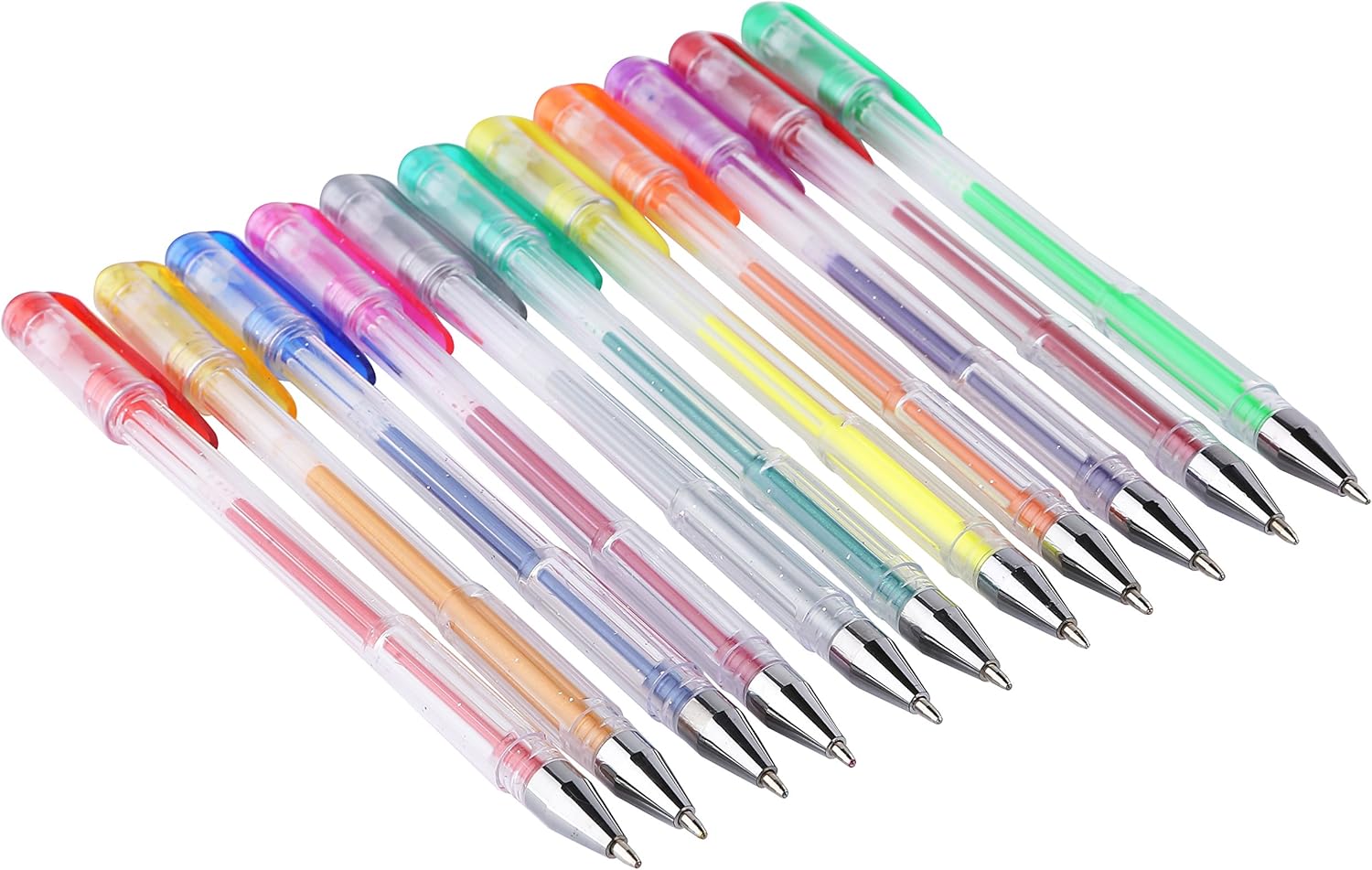 EXERZ colour gel pen set 30pcs, fine ink ballpoint pens, vibrant colour, free flowing, includes glitter pens, neon - Image 5