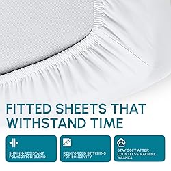 White Classic Fitted Hospital Bed Sheets Set of