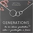 EFYTAL Mother's Day Gifts for Grandma, 3 Generations Necklace, Mothers Day Gift Ideas for Grandmother, Mother's Day Necklace|