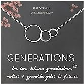 EFYTAL Mother's Day Gifts for Grandma, 3 Generations 3 Circle Necklace for Women, Mothers Day Gift Ideas for Grandmother, Grandma Birthday Gifts, Nana Necklace
