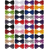 JaGely 40 Pcs Bow Tie for Men Pre-tied Adjustable Tuxedos Bowtie Formal Clip on Bow Satin Bowtie for Costume Wedding Party