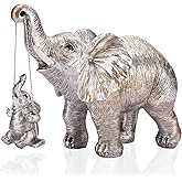 ZJ Whoest Elephant Statue. Elephant Decor Brings Good Luck, Health, Strength. Elephant Gifts for Women, Mom Gifts. Decorations Applicable Home, Office, Bookshelf TV Stand, Shelf, Living Room - Silver
