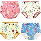 Max Shape 4 Packs of Potty Training Underwear for Girls with Supper Absorbent-Layer,Reusable Baby Toilet Training Pants Mermaid 3 Years