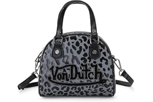 Von Dutch Womens Animal Print Bowling Bag Purse - Womens Handbag with Adjustable Strap, Spacious Interior, and Iconic Logo