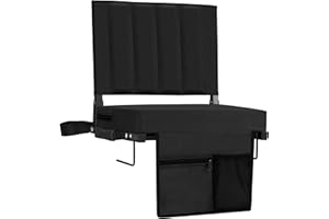 Halituny Stadium Seat for Bleachers with Back Support, Portable Bleacher Seat with Wide Comfy Padded Cushion, Metal Hook, Folding Stadium Chair with Shoulder Strap, Carry Handle, Cup Holder