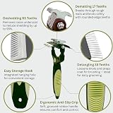 FurCare 3-in-1 Deshedding Dematting Detangling Pet Tool Green view 4