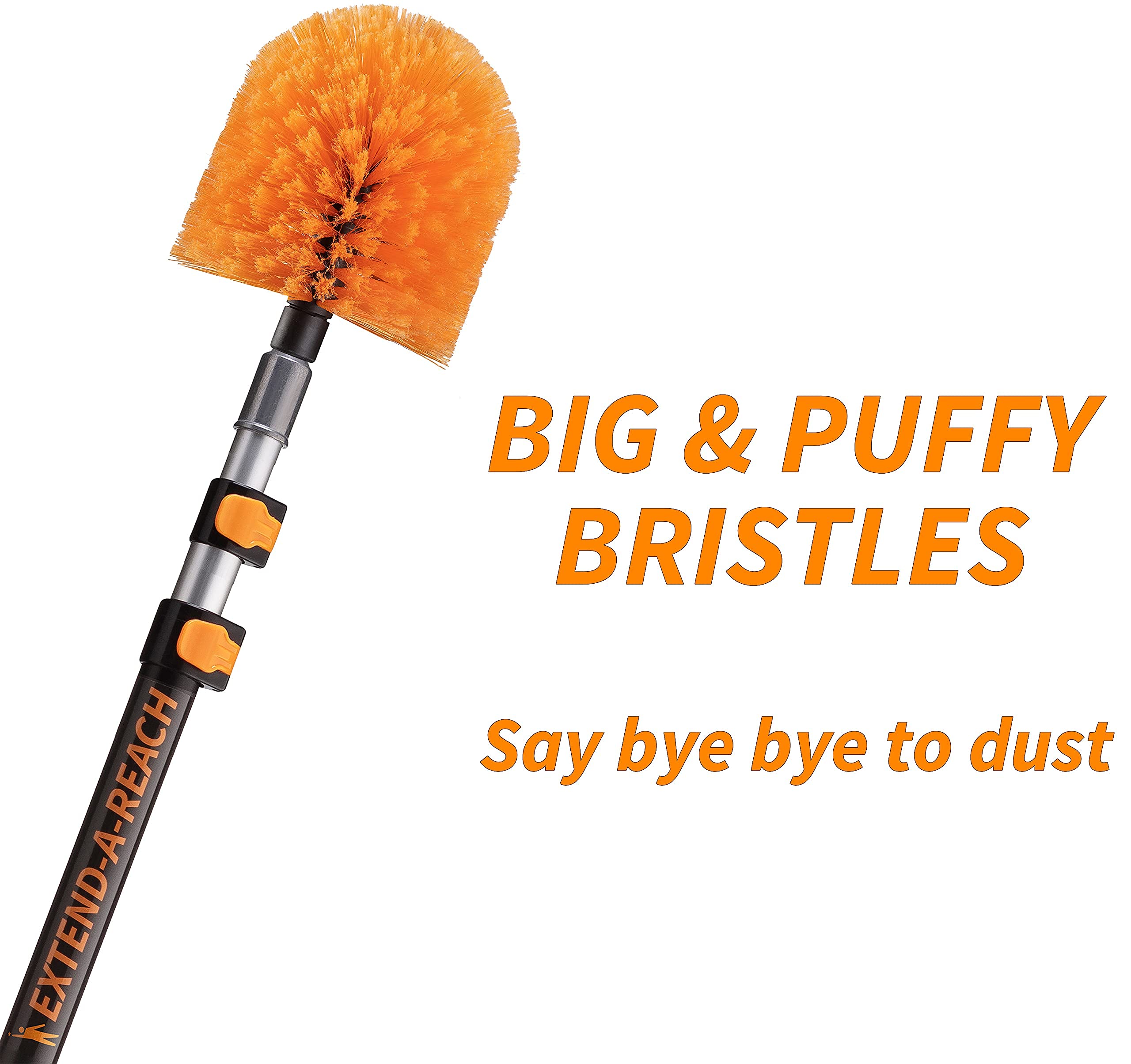 7-25 ft Cobweb Duster with Extension Pole // 30+ Foot High Reach Spider Web Cleaner Cobweb Brush for Outdoor & Indoor Web Cleaning // Lightweight & Sturdy Telescopic Pole // The Ultimate Dusting Kit