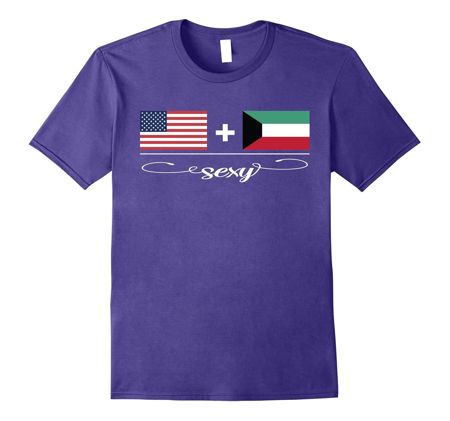 American + Kuwaiti = Sexy USA and Kuwait Flags T-Shirt-ANZ