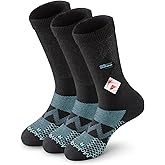 Mokah Stone Diabetic Crew Socks for Men Women, COOLMAX LYCRA Moisture-Wicking Non-Binding Socks Neuropathy Sock, 3 Pairs