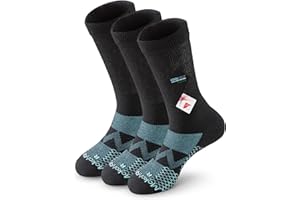 Mokah Stone Diabetic Socks for Men Women, COOLMAX LYCRA Moisture-Wicking Non-Binding Crew Socks Neuropathy Socks, 3 Pairs