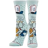 Odd Sox, Squidward Nickelodeon SpongeBob Cartoon, Fun Cute Socks for Women, 5-10