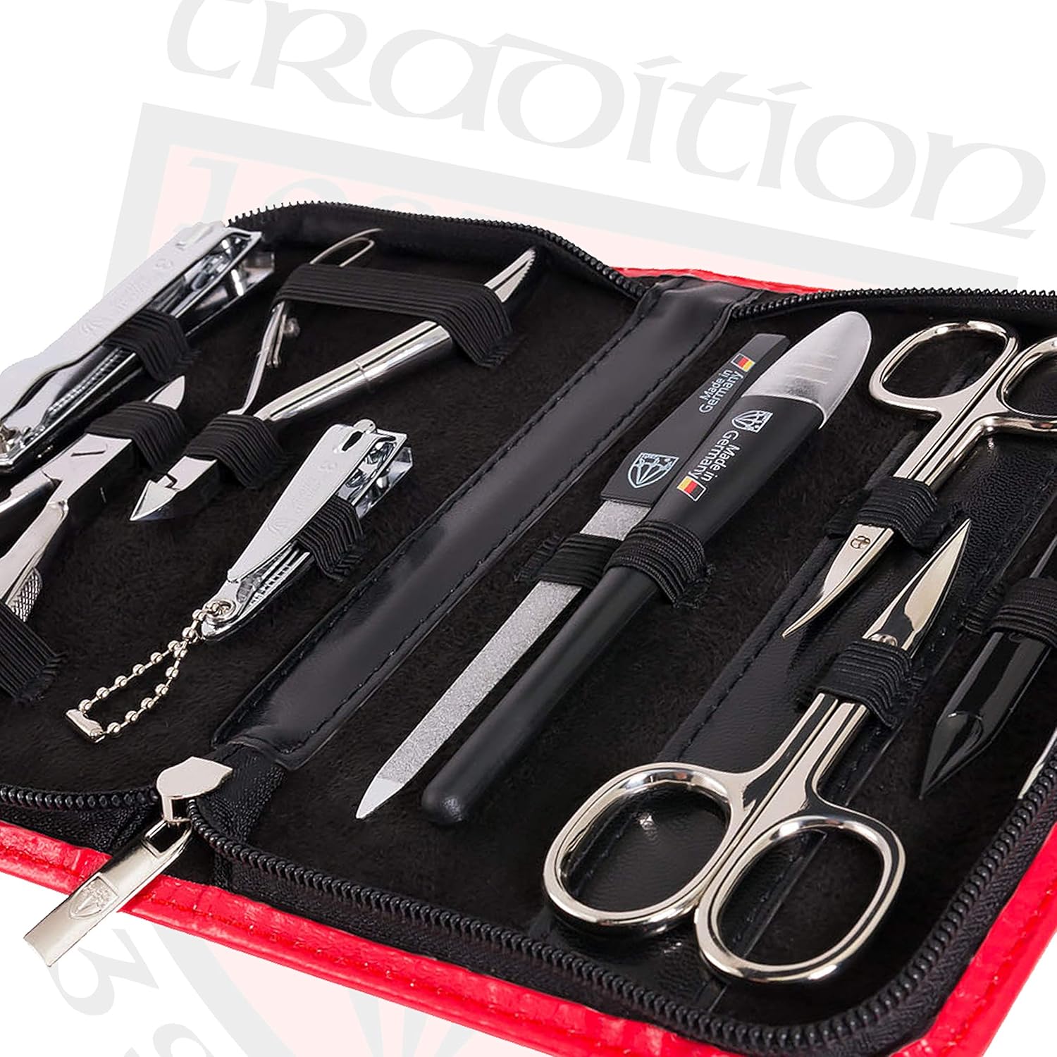 3 Swords Germany - brand quality 10 piece manicure pedicure grooming kit set for professional finger & toe nail care scissors clipper fashion leather case in gift box, Made by 3 Swords (03614) : Beauty